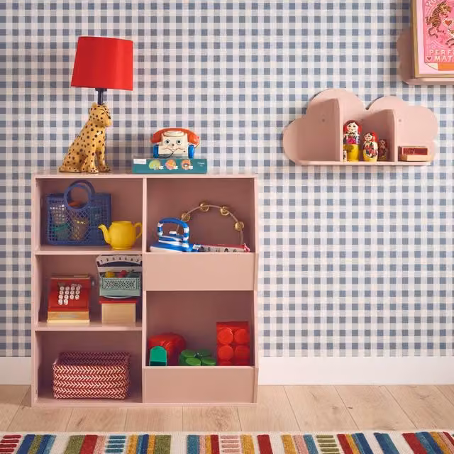 sweeek Pink Childrens Storage Unit with 3 Shelves and 2 Storage Spaces, W/D/H: 80.0 x 23.8 x 82.5 cm
