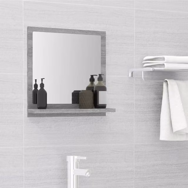 Berkfield Home Grey Sonoma Bathroom Mirror, W/D/H: 37 x 10.5 x 40 cm