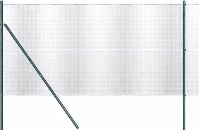 Berkfield Home Green Steel Welded Wire Fence with 13 Posts, 1 x 50 m