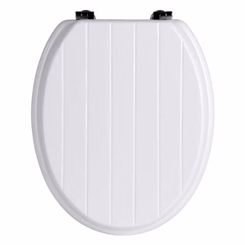 Orsina Oval Soft Close Wooden Toilet Seat with Zinc Alloy Fittings in Black or White