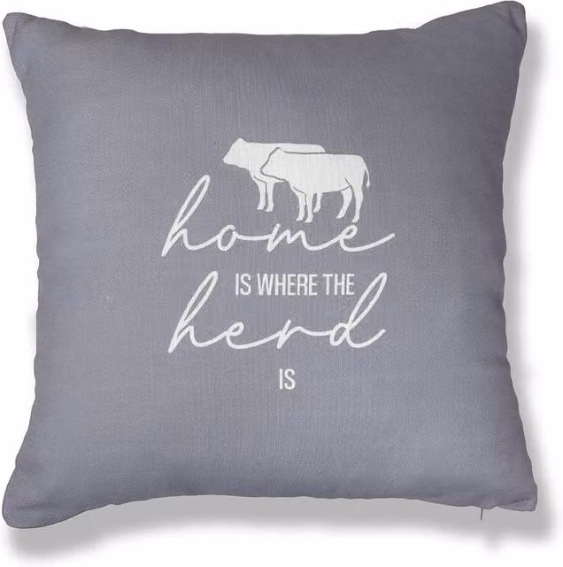 Martex Grey Square Polyester Filled Cushion with Animal Graphic, W/D/H: 45 x 45 x 45 cm