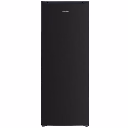 Russell Hobbs Freestanding Larder Fridge Black 242L, W: 55 cm, H: 143 cm, with Glass Shelves and Reversible Door