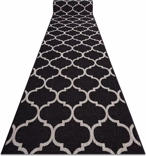 RugsX Floorlux Sisal Runner in Black, W/D/H: 70 x 320 cm
