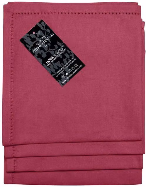 Homescapes Set of 4 Plain Cotton Napkins in Purple