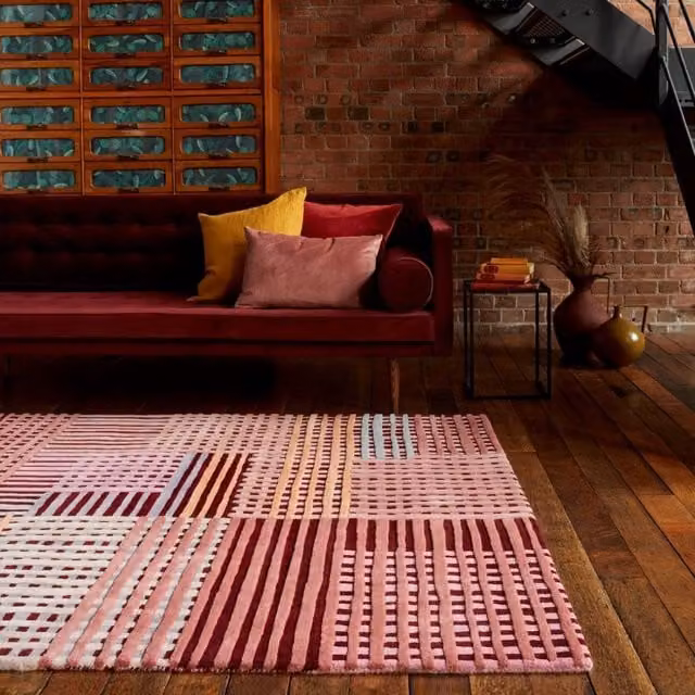 The Rug Shop UK Red and Multicolour Handmade Wool Modern Abstract Area Rug, W/D: 120 x 170 cm