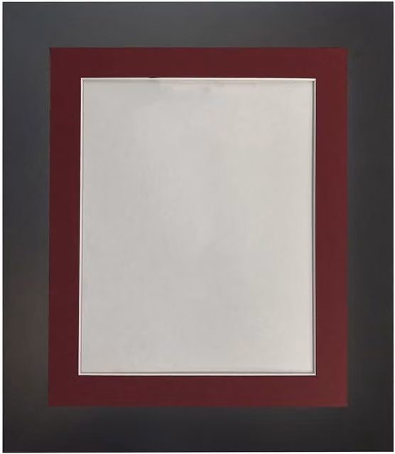 Frames & Mirrors 4U Metro Black Single Picture Frame with Red Mount for A2 Images