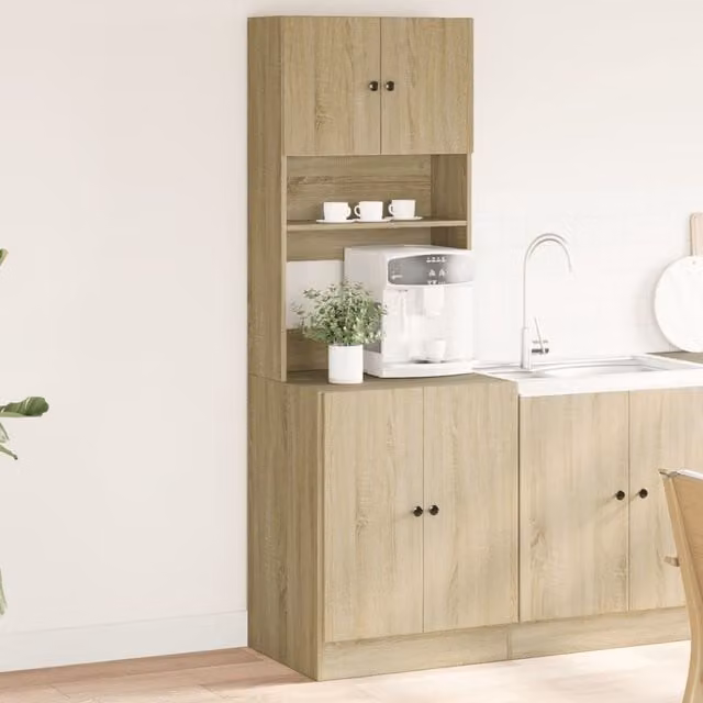 Berkfield Home Sonoma Oak Kitchen Tall Unit in Brown, W: 60 cm, D: 50 cm, H: 180 cm