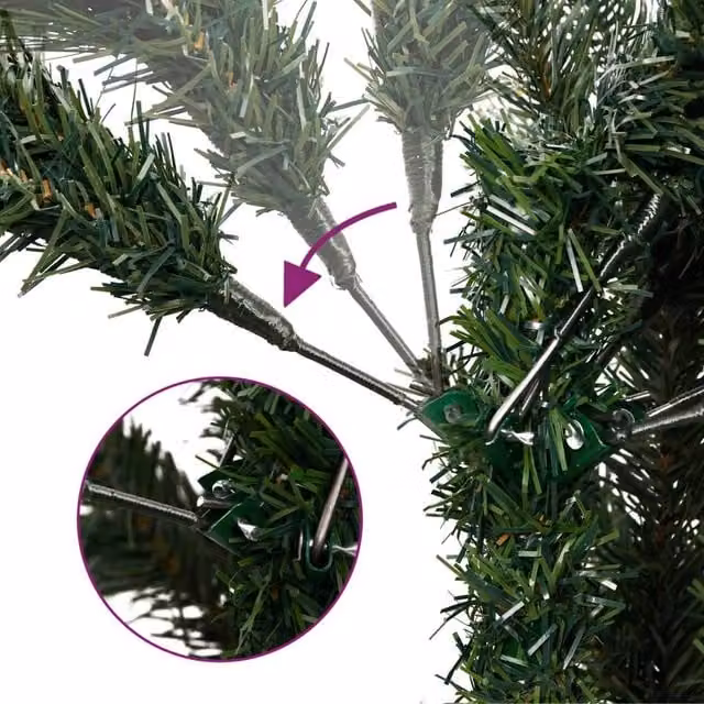 Berkfield Home Beautiful Green Artificial Hinged Christmas Tree with Stand, Height: 150 cm