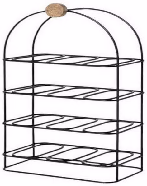 Minster 12 Bottle Cast Iron Wine Rack, Black, L63 x W33 x H18 cm