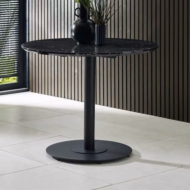 Julian Bowen Luca Round Glossy Black Dining Table