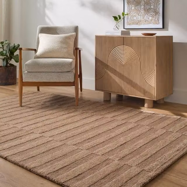 Livabliss Idaho Hand-Tufted Modern Wool Rug in Green, Beige and Cream, W: 150 cm, L: 230 cm