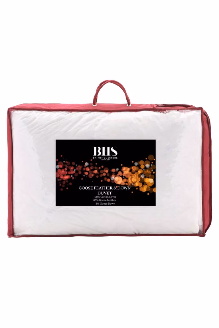 BHS 4.5 Tog White Goose Feather and Down Summer Duvet, W x D: 140 x 200 cm