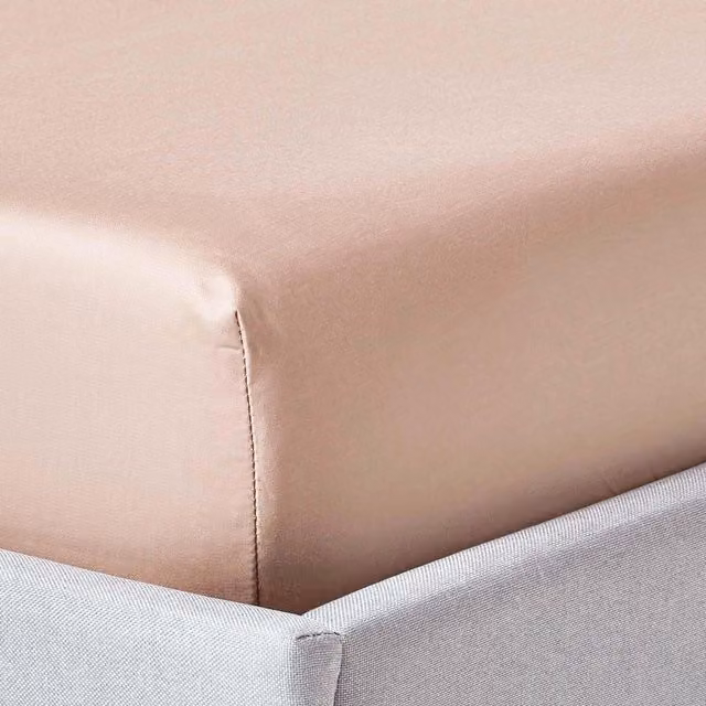 Homescapes 1000 Thread Count Combed Egyptian Cotton Fitted Sheet in Beige, W/D/H: 120 x 200 cm