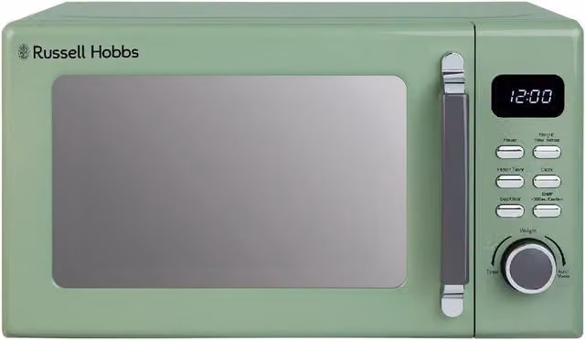 Russell Hobbs RHM2026 Digital Solo Microwave, 20L, 800W, Light Green