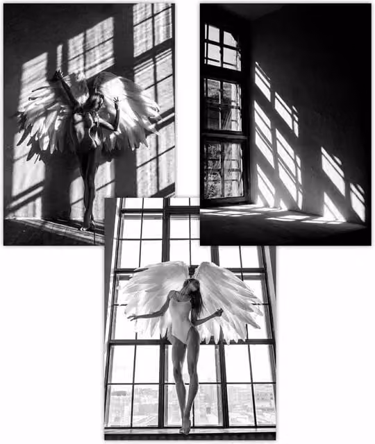 ARTZE Set of 3 Black and White Scandinavian Fashion Photo Art Posters, W: 50 cm, H: 70 cm