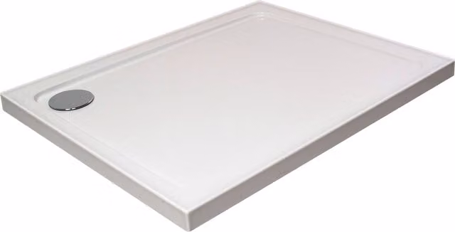 Balterley Mineral Cast Square Corner Stone Tray with Upstands, White, W: 100 cm, D: 80 cm