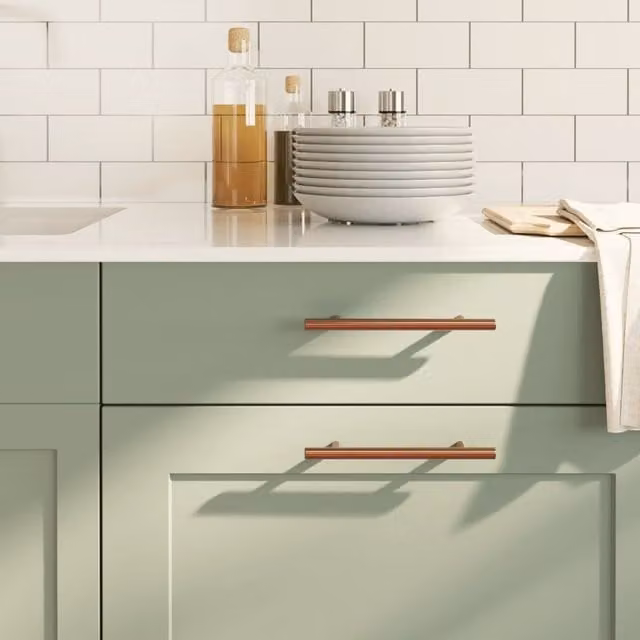 Berkfield Home Stainless Steel Cabinet Bar Handles, Bronze, 20 Pack, Length: 128 mm