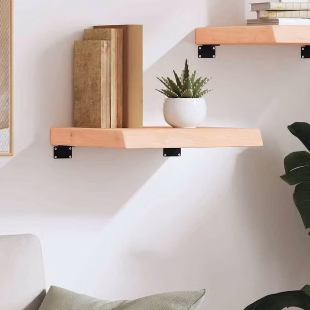 Berkfield Home Wall Mounted Rustic Oak Shelf in Light Tan, W/D/H: 40 x 40 x 4 cm