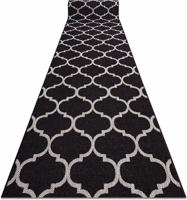 RugsX Floorlux Sisal Runner in Black, W: 70 cm, L: 440 cm