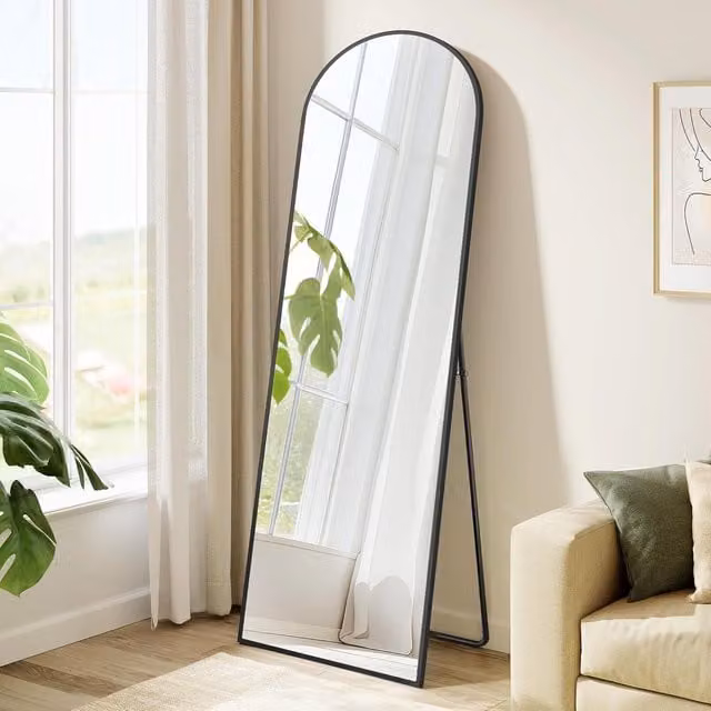 SONGMICS Arched Full Length Freestanding Mirror in Black