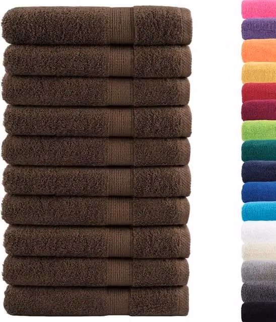 Berkfield Home SOLUND Premium Cotton Sauna Towels, 10-Piece Set, Brown, W: 80 cm, L: 200 cm, 600gsm