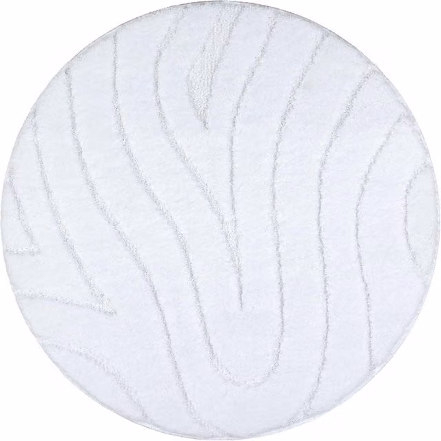 RugsX White Round Bath Mat, Diameter: 100 cm