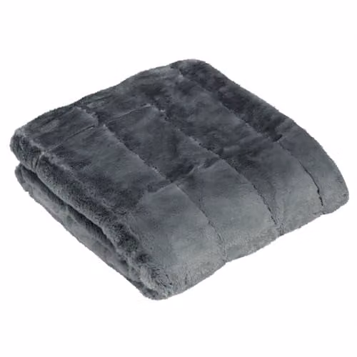 Paoletti Empress Faux Fur Throw in Grey, W/D/H: 140 x 200 cm