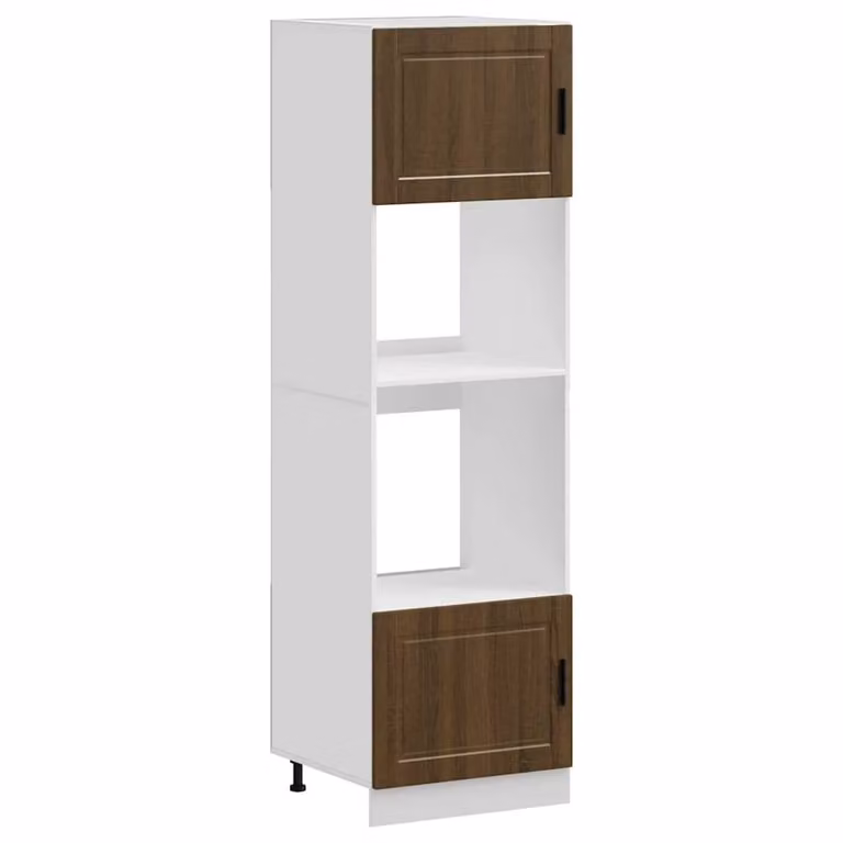 Berkfield Home Porto Brown Oak Appliance Housing Unit 2-Piece Set, H 207 x W 60 x D 57 cm