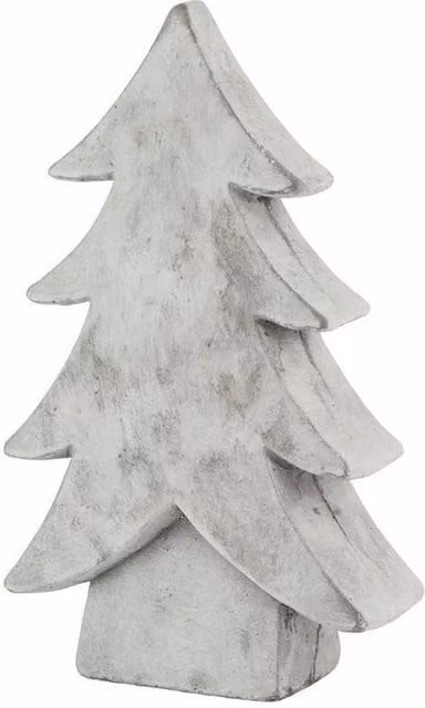 Lemon Pavilion Furniture and Decor Athena Stone Large Christmas Tree, White Ceramic, W: 19 cm, D: 7 cm, H: 32 cm