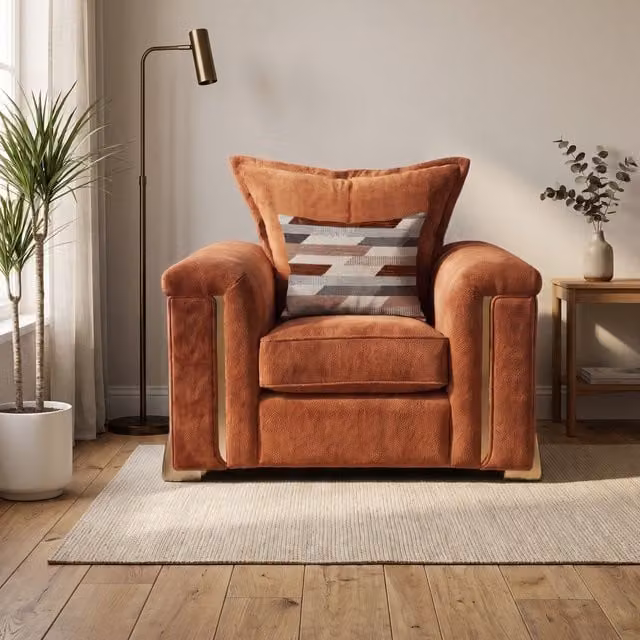 Somnior Beds Ltd Deco Arch Columbus Armchair in Apricot Fabric