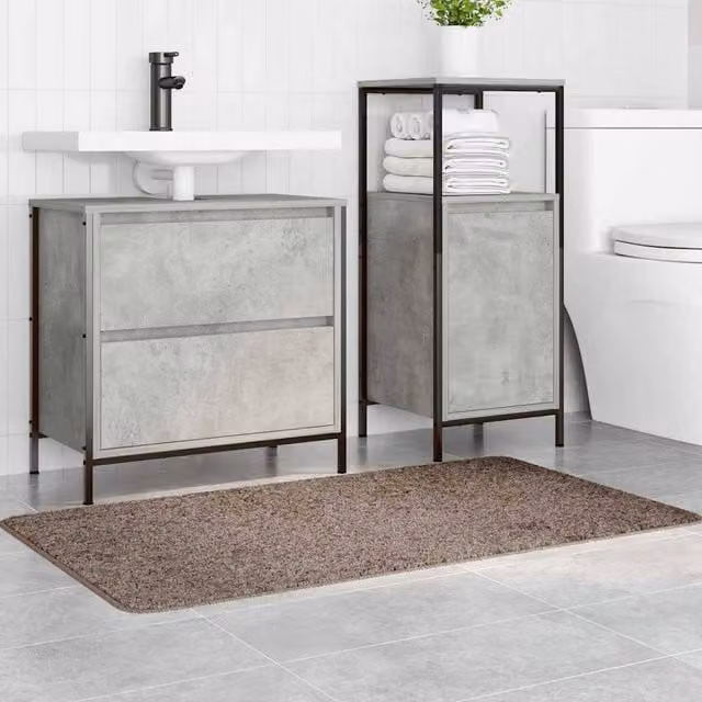 Berkfield Home Modern Rectangular Non-Slip Bath Mat, Brown, W: 70 cm, L: 120 cm