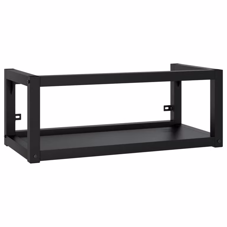 Berkfield Home Wall-mounted Bathroom Washbasin Frame in Black Metal, W: 79 cm, D: 38 cm, H: 31 cm