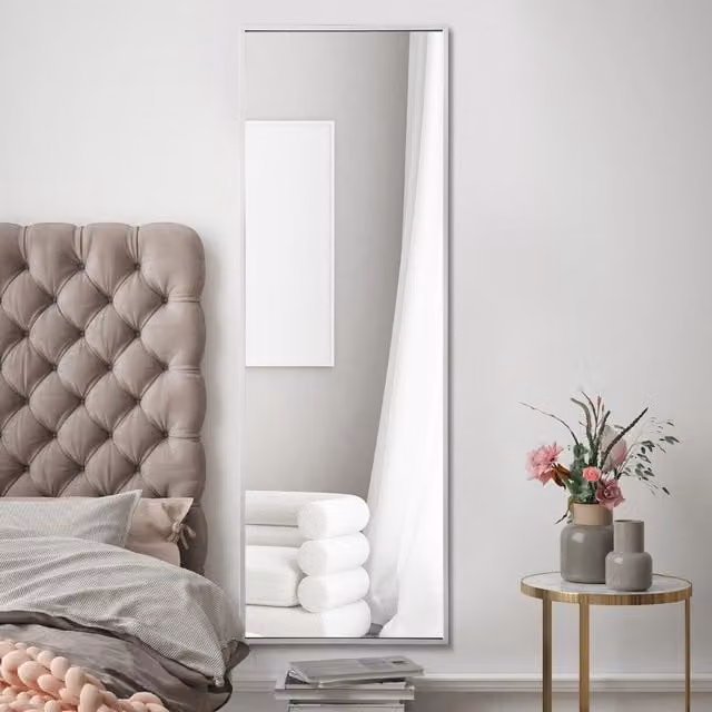 MirrorOutlet Artus Silver Aluminium Rectangular Wall Mirror with 2cm Frame