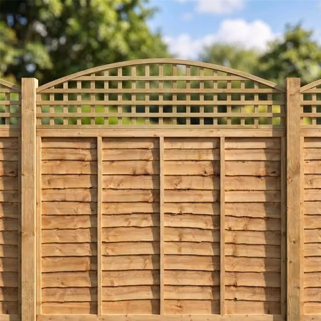 Premier Garden Supplies Pressure Treated Brown Woven Wood Arch Trellis Panel, H: 183 cm, W: 51.5 cm