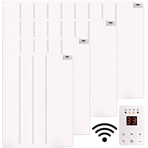 Mylek Smart WiFi Electric Panel Heater Convector Radiator in White, 1000W
