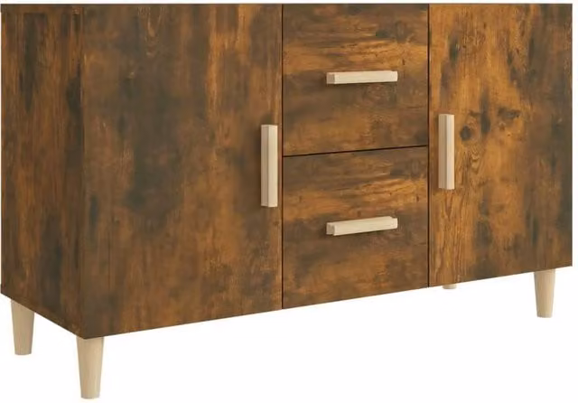 Berkfield Home Smoked Oak Sideboard in Brown, W/D/H: 100 x 36 x 60 cm
