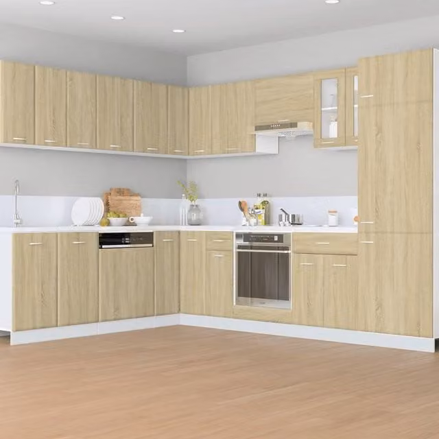 Berkfield Home Lyon Refrigerator Cabinet in Sonoma Oak, Beige, W/D/H: 60 x 57 x 207 cm