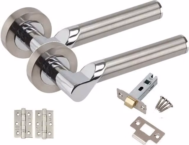 Golden Grace Brushed Silver Internal Door Handle Set