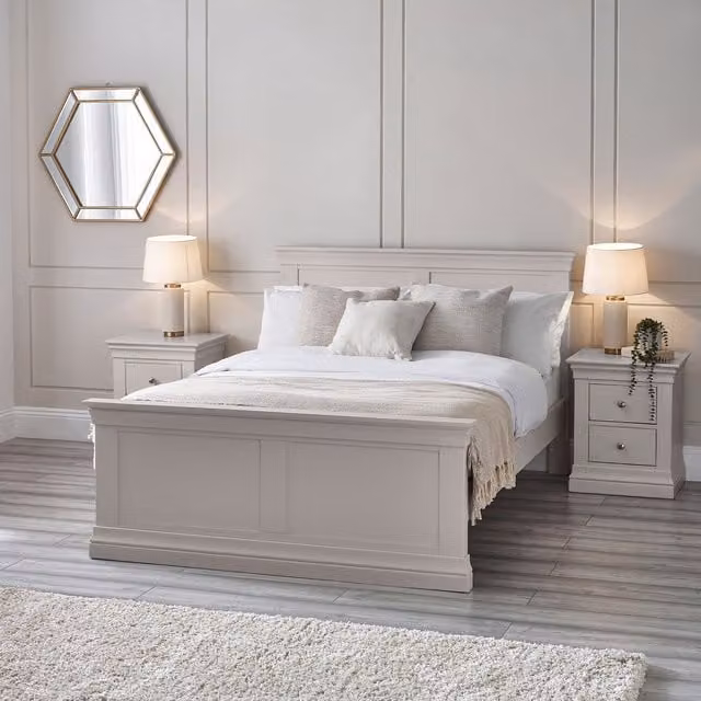 Julian Bowen Clermont Bed in Surf White, King Size