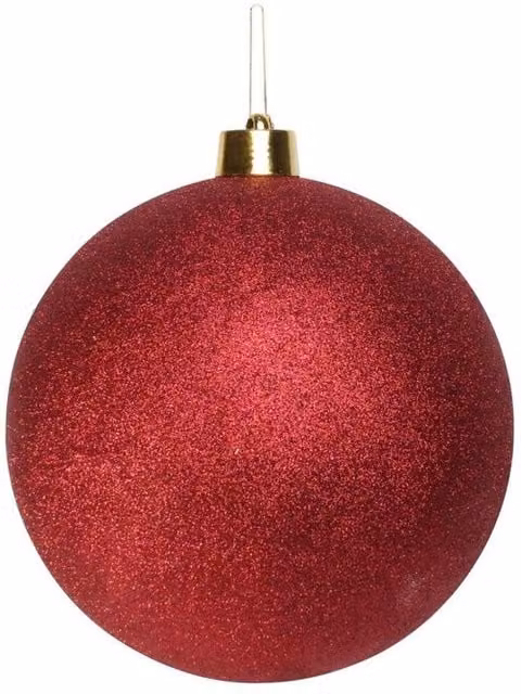 KDMD Burgundy Glitter Shatterproof Round Christmas Bauble, 30 cm