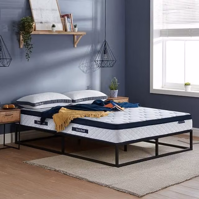 SleepSoul Luna 2000 Comfort Pillow Top Mattress in White, W/D/H: 135 x 190 x 1 cm