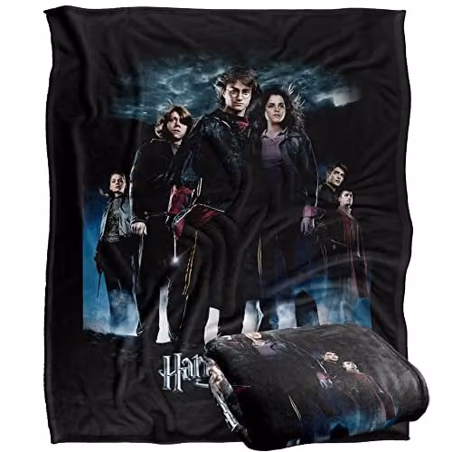 LOGOVISION Harry Potter Goblet of Fire Poster Fleece Throw Blanket, Multicolour and White, W/D/H: 152 x 127 cm