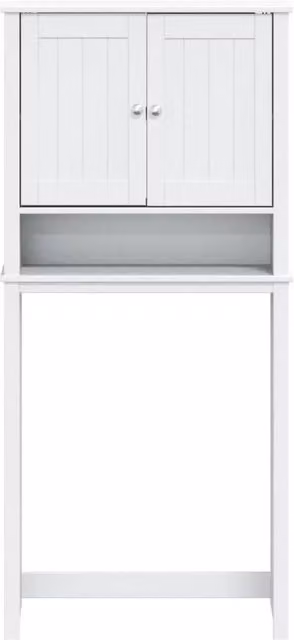 Berkfield Home Beautiful White Solid Wood Washing Machine Cabinet W/D/H: 76 x 27 x 164.5 cm