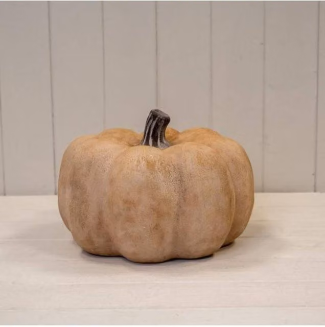 KDMD Large Pale Orange Ceramic Pumpkin Ornament for Autumn and Halloween Tabletop Decor