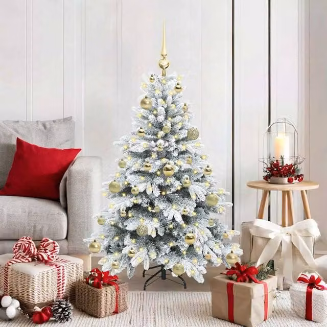 Berkfield Home Artificial Green Christmas Tree with 150 Warm White LEDs, Height: 120 cm