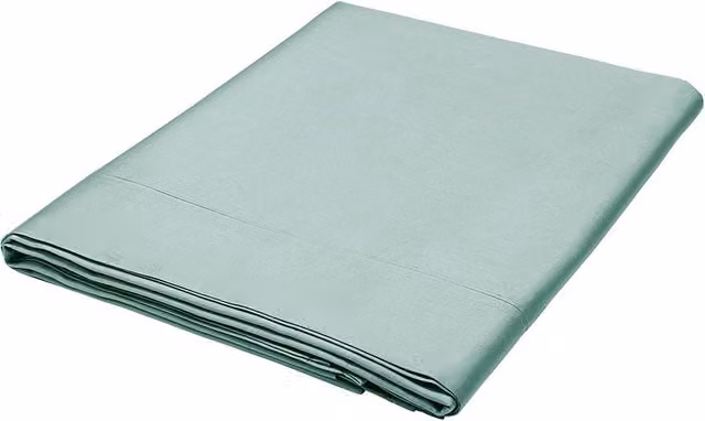 Bedeck of Belfast 1951 Luxury 400 Thread Count Cotton Mako Sateen Double Flat Sheet in Green, W/D/H: 140 x 200 cm
