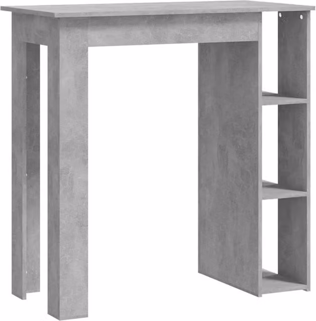 Berkfield Home Bar Table with Shelf in Concrete Grey, W/D/H: 102 x 50 x 103.5 cm