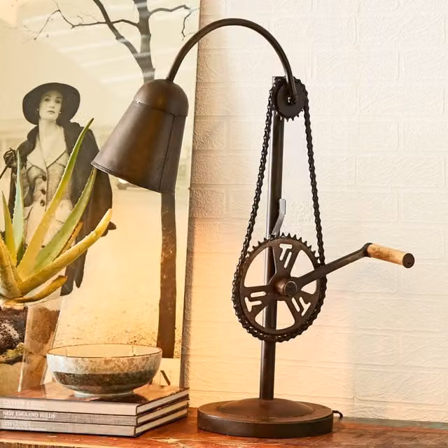 IH Design Industrial Metal Table Lamp in Black