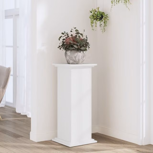 Berkfield Home Modern White Plant Stand W/D/H: 33 x 33 x 80 cm