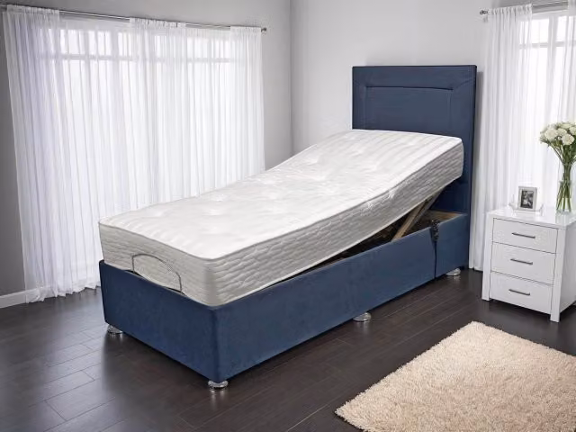 Willow and Eve Classic Ortho Pocket 1000 Electric Adjustable Bed, Blue, W/D/H: 140 x 200 cm